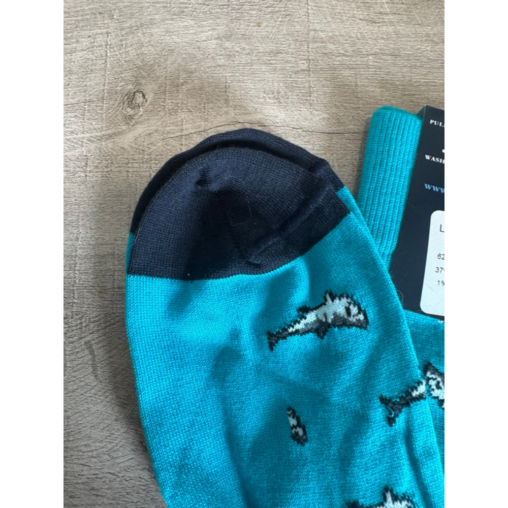 Lazy Jack Press NWT | Mens Shark Week high socks | One Size - Picture 4 of 5